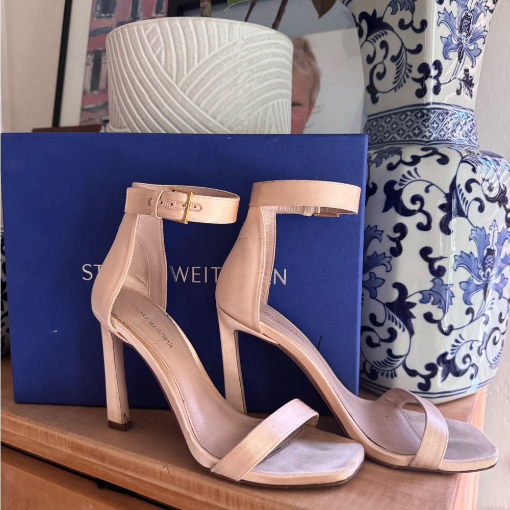 Stuart Weitzman Blush Silk Satin Heel